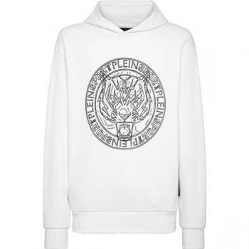 PLEIN SPORT Tiger Hoodie für Herren, Größe XL, Weiß