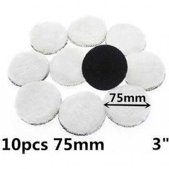 Automotive Detailing 3-Inch White Wool Buffing Pad Set