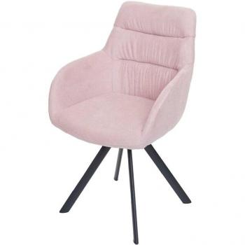 Poltrona Rotatoria HHG 596 Velluto Rosa
