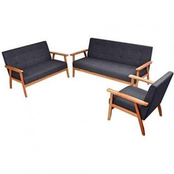Velvet‑Toned Sofas, Three‑Piece Set – VidaXL