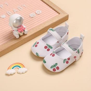 Newborn Toddler Shoes for Girls, Fruit Pattern, Soft Rubber Sole, Non-Slip, 0-18M