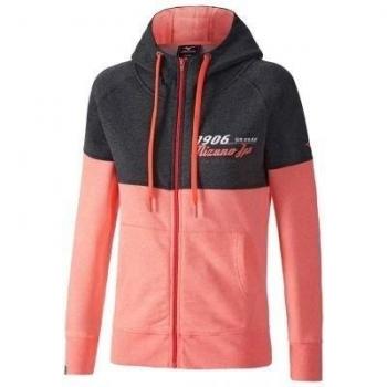 Full Zip Hoody Mizuno Mujer Gris Rosa L Heritage