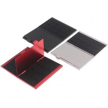 24TF Micro Card Storage Box in Silver Aluminum
