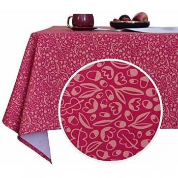 Deconovo Super Soft Water Resistant Table Cloth with Leaves Pattern Rectangular Tablecloth Wipeable Tablecloth for Coffee Table 132x178cm