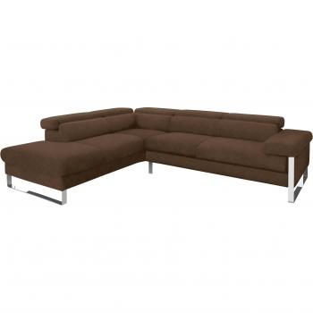 W.SCHILLIG Ecksofa finn, stilvolles Design, braun