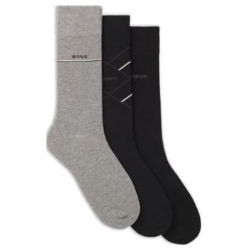 UK 6-12 BOSS Icon Mens Black Sock Trio