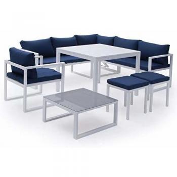 Giardino Ibiza Happy Garden Blu 7 Persone Alluminio Bianco