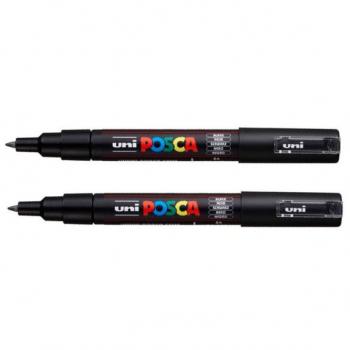 Lot de 2 marqueurs Posca PC-1MC noir pointe conique