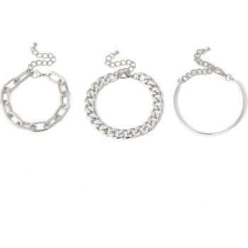 3Pcs/Set Fashionable Stainless Steel Bracelets for Women