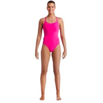 FunKit Pink Diamond Back Dress‑Style Swimsuit