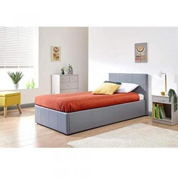 GFW End Lift Ottoman Storage Bed 135cm Double Grey