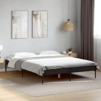 Double Black Bed Frame without Mattress (135x190 cm)