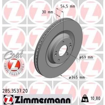 Ventilerad Bromsskiva 285.3537.20 HYUNDAI