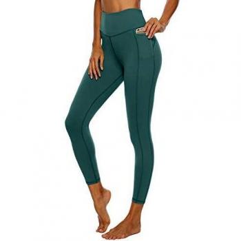 Women's Running Sports Leggings with Pockets by JOYSPELS (High Waist, Sage, XS)