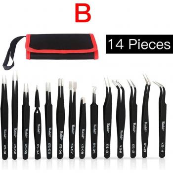14pcs ESD Tweezers Set for Precision Repair and Skincare