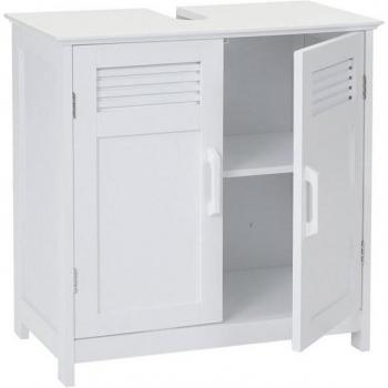 MCW-A85 Badschrank, stilvoller Waschbeckenunterschrank 60x60x30cm ~ weiß