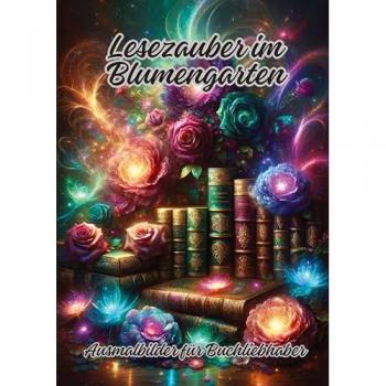 Lesezauber im Blumengarten: Ausmalbilder für Buchliebhaber