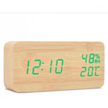 Horloge digitale en bois pour salon
