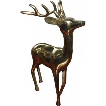 Stilvolle Dekofigur Hirsch Gold 28 x 14 x 36 cm