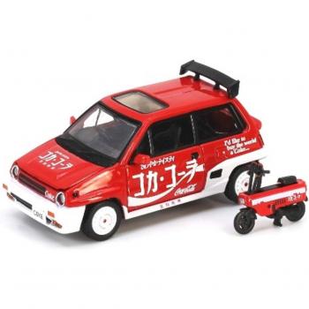 Inno Models Honda City Turbo II Motocompo 1/64 Assembled – Coca‑Cola