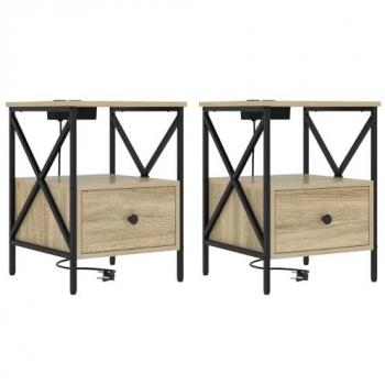 Bedside Cabinet Set in Sonoma Oak – 2 Units – 16.3x15.9x21.7