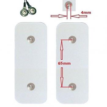 Adesivi per elettrostimolatore rettangolari da 5x10 cm, connettore clip 4mm