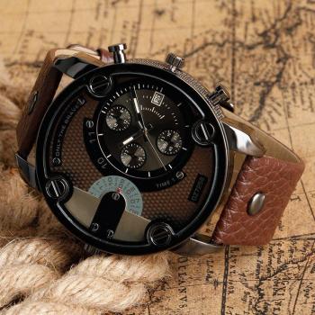Montre à Bracelet Élégant Grand Format Noir