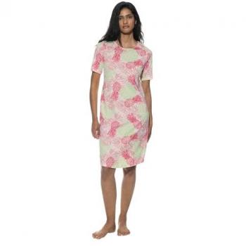 Mey Nachthemd Damen Serie: Pink Pineapple – Farbiger Ananas‑Print – 1 Tlg. – Seitlicher Schlitz – Figur­spielender Schnitt