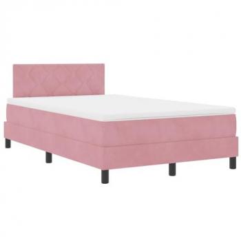 VidaXL Boxspringbett Samtrosa 120x200 cm – inklusive Matratze