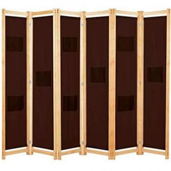 Raumtrenner 6-teilig Braun 240 x 170 x 4 cm Klappbar