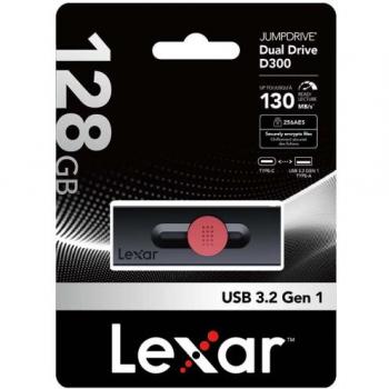 Lexar Flash Drive 128 GB Dual Tipo‑C y Tipo‑A – Rendimiento USB 3.2