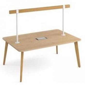 Saxon Office 1800mm × 1200mm High‑Level Tool Rail Table – Eclipse Power Module in Kendal Oak