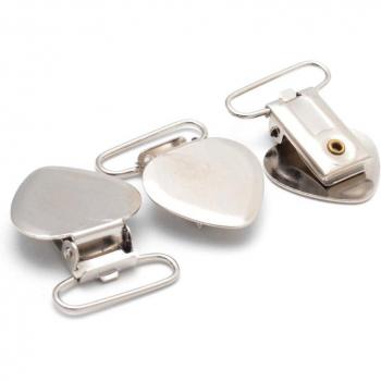 10er Set Herz Schnullerclips aus bleifreiem Metall
