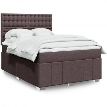 VidaXL Elegantes Boxspringbett Dunkelbraun 160x200 cm mit Matratze
