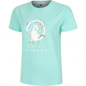 Quiet Please Wild Sketchy Damen-Top (Türkis, M)