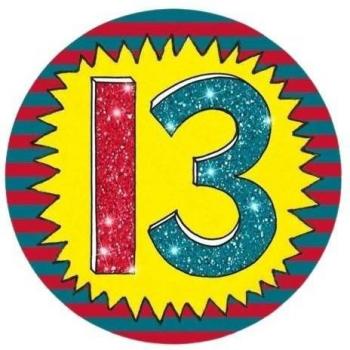 Badge festif 13 ans paillettes Rachel Ellen