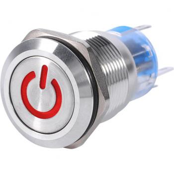 Bouton d'Alimentation 19mm en Acier Inoxydable