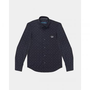 Camisa de niño Spagnolo con estampado de anclas en azul marino