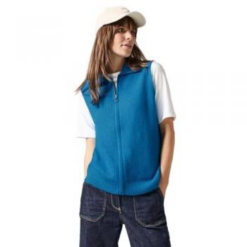 Damen Ärmellose Strickjacke CECIL Gr. XS in Blau (dynamic aqua melange)