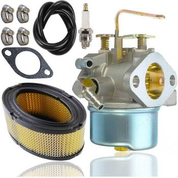 Tecumseh 640152A Carburetor with 33268 Air Filter and Fuel Line for 5000W Generator