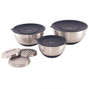 Ensemble de bols Outwell Chef couleur bleu, couvercles + râpes