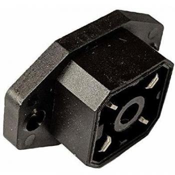 Hirschmann G 4 A 5 M Mounted Connector, Black, 4 Pins, Flange and Solder Contacts