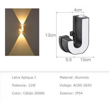 Enseigne Lumineuse Lettre J 220V Aluminium