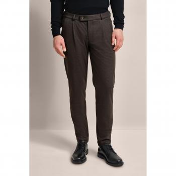 Bugatti moderne Bundfaltenhose in Braun