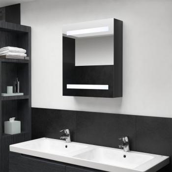 LED-Bad-Spiegelschrank Schwarz 50x14x60 cm