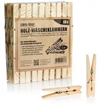 Mollette in Legno per Bucato e Fai da Te 60 Pezzi