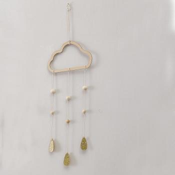 Colgante de madera con forma de estrella y nube para la habitación del bebé
