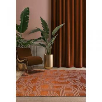 Tapis – collection disco Beneffito Red Pepper – Tapis à motifs, finition artisanale, tissage en Belgique – Tapis d’intérieur moderne et doux – Rectangulaire – rouge – 80×150 cm