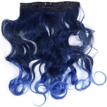 Clip Rizado de Dos Tonos 20 Negro y Azul