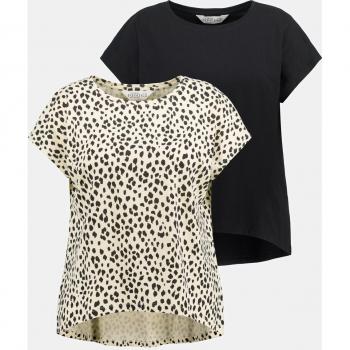 Maglie oversize in cotone, scollo girocollo, spalle larghe, confezione doppia, donna, nero, taglia 52/54, Studio Untold
